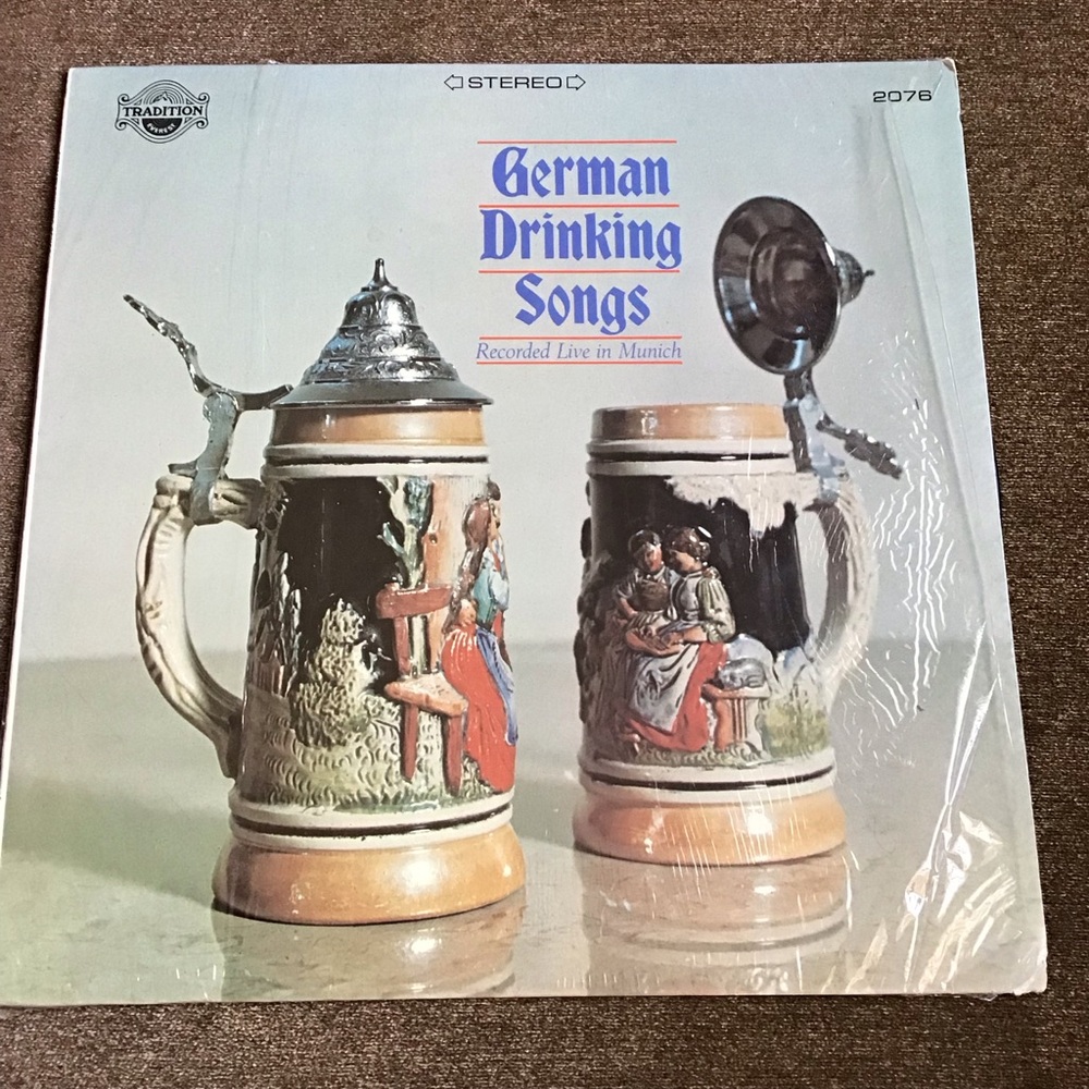 Vintage Vinyl Record: German Drinking Songs Recorded Live in Munich